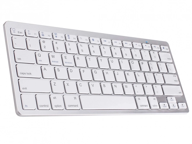 Bezdrátová klávesnice Bluetooth pro PC ipad mac malá štíhlá nízkoprofilová – Bílá