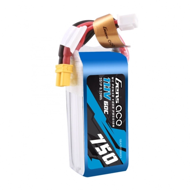 Gens Ace 750mAH 11,1V 60C 3S1P Lipo baterie s konektorem XT30