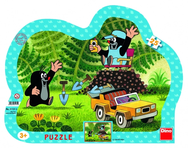 Puzzle Dino Krtek se žlutým autem
