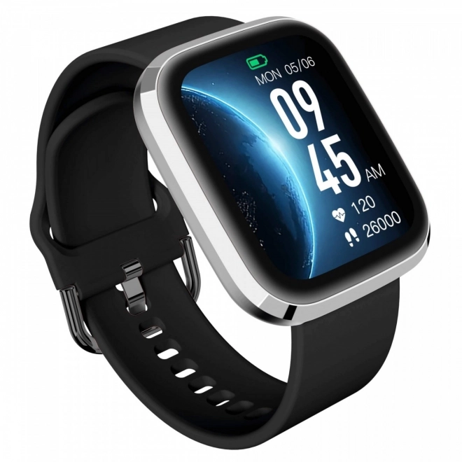 Smartwatch Garett GRC styl v stříbrno-černé barvě