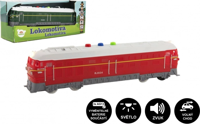 Plastová lokomotiva 23 cm na baterie se zvukem a světlem