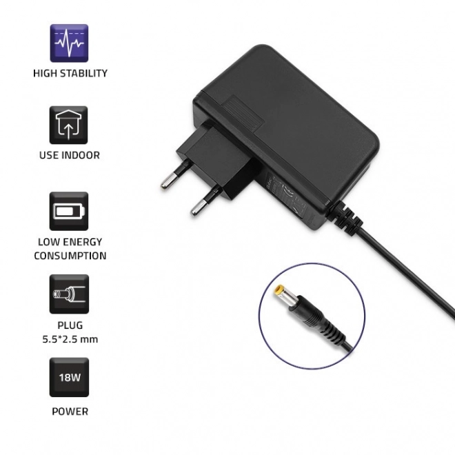 Qoltec adaptér 18W 9V/2A 5.5x2.5