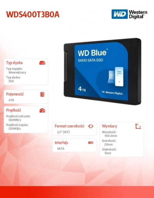 SSD disk WD Blue 4TB SA510 SATA 2,5"