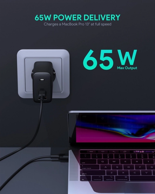 Omnia GaN nabíječka 2xUSB Power Delivery 65 W