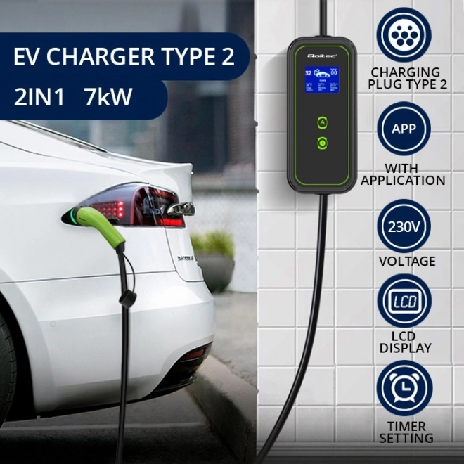 Mobilní nabíječka pro elektromobily EV s nastavitelnou funkcí 2v1
