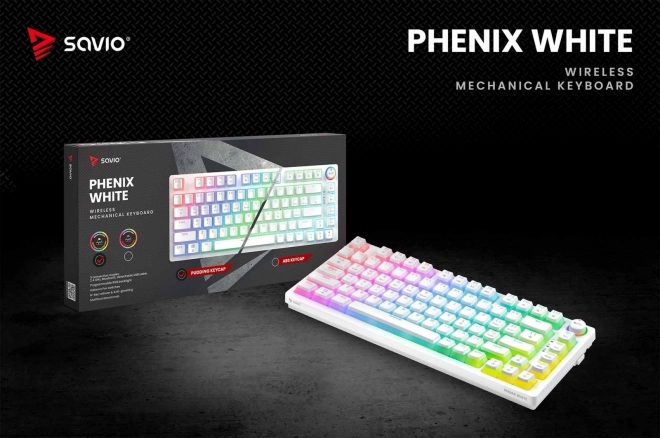 Mechanická bezdrátová klávesnice Phenix White Gateron Yellow Pudding