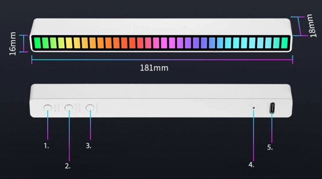 Barevné neonové RGB LED světlo s USB