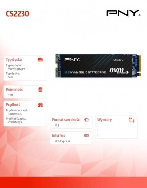 SSD disk 1TB PNY CS2230 M.2 NVMe