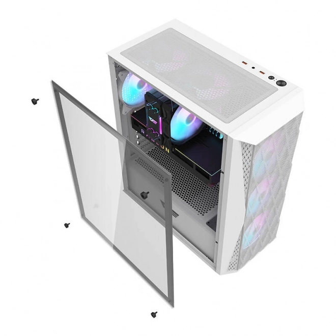 Počítačová skříň Darkflash DK352 Mesh bílá