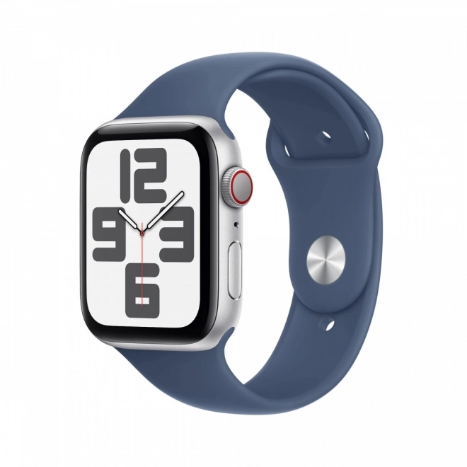 Hodinky SE GPS + Cellular, 40 mm hliníkové pouzdro stříbrné barvy se sportovním řemínkem v barvě džínoviny - velikost M/L