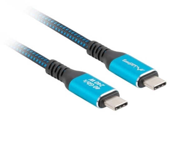 Lanberg usb-c kabel 1,5m černo-modrý