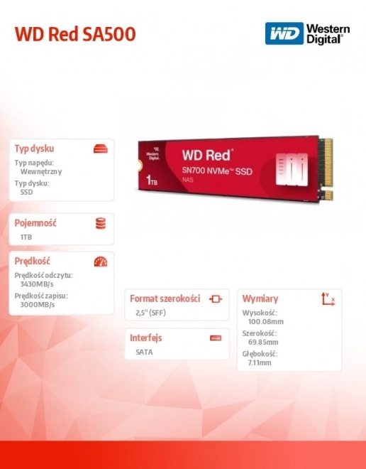 Disk Red SSD 2 TB SN700 2280 NVMe M.2 PCIe
