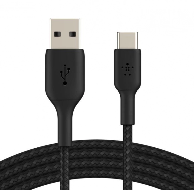 Pleťený USB-C na USB-A kabel 3m černý
