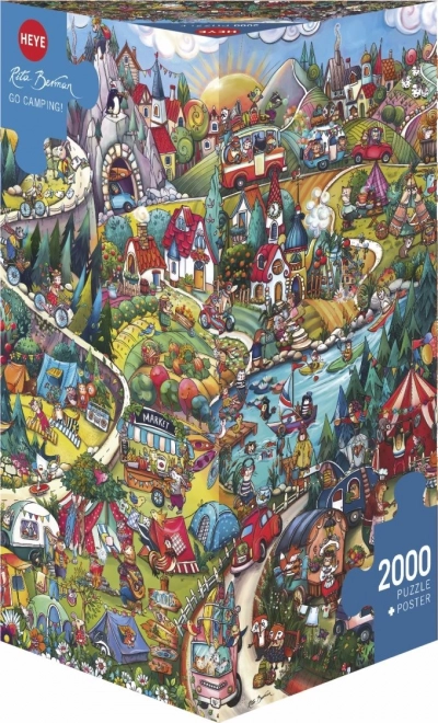 Puzzle 2000 prvky Aktivní víkend, Rita Bergman (Puzzle+Poster)
