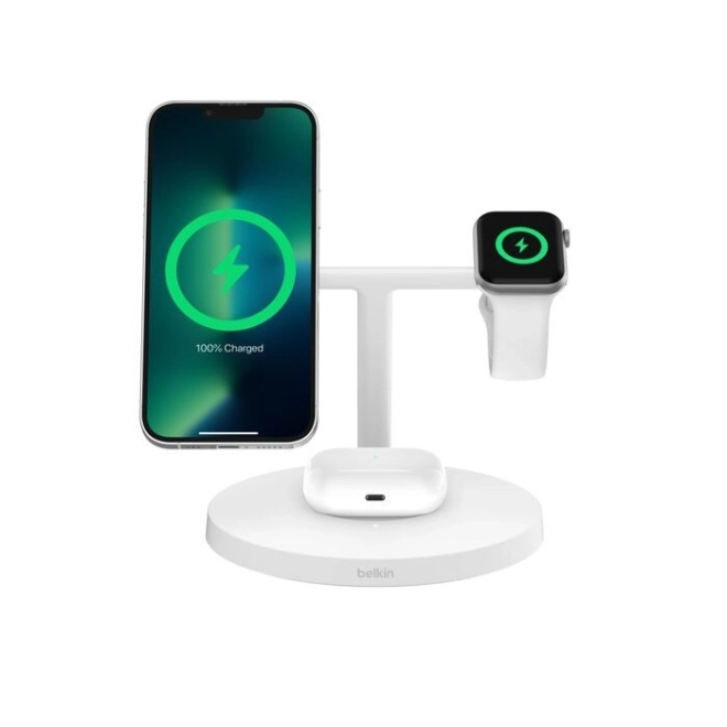 Nabíječka Boost Charge Pro 3v1 Qi2 15W bílá