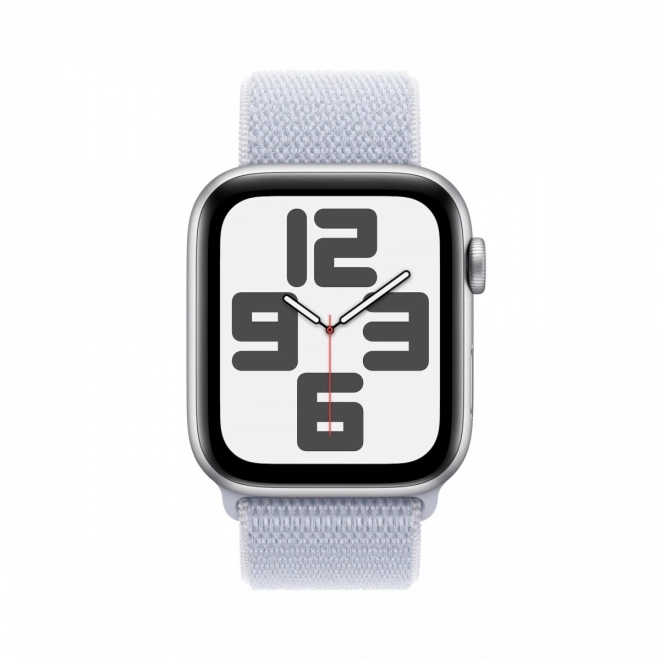 Hodinky SE GPS + Cellular, 40mm hliníkový kryt stříbrné barvy s modrým sportovním řemínkem Cloud
