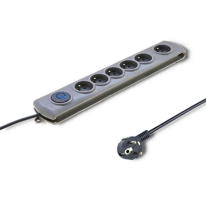 Přepěťová ochrana Quick Switch, 6 zásuvek, 1,8 m, šedá