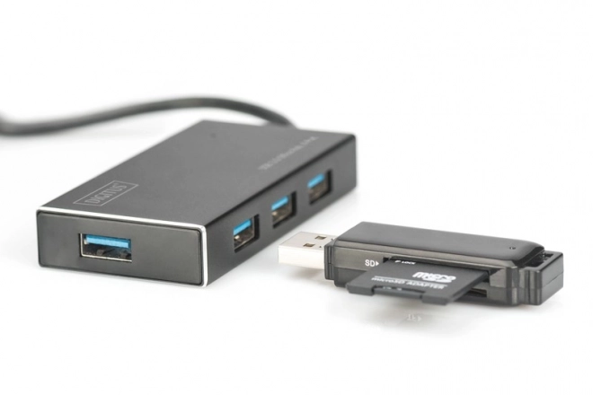 USB 3.0 SuperSpeed 4-portový hUB/hub, aktivní, hliník