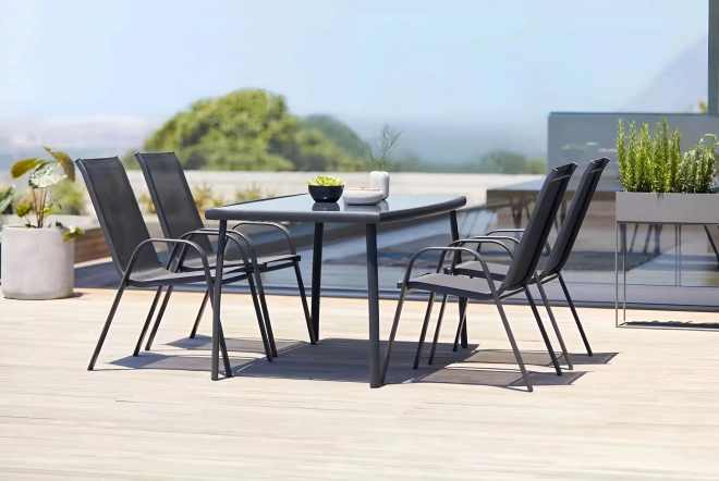 Sada zahradních židlí pro terasu nebo balkon černé od MultiGarden
