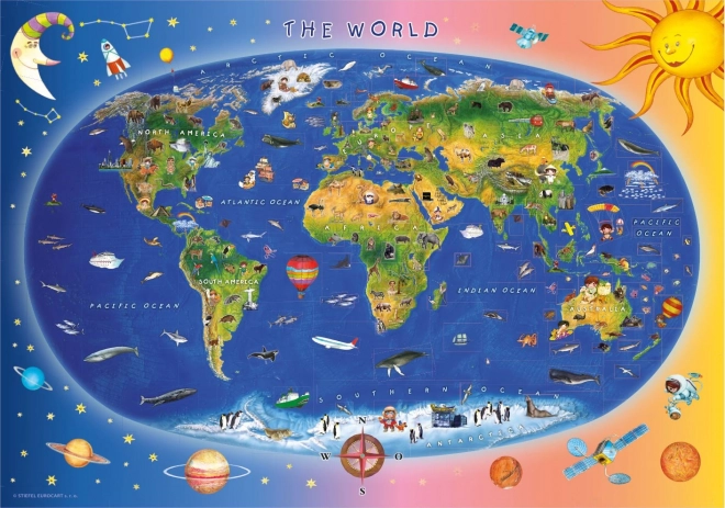Dino dětská mapa puzzle 300 XL dílků