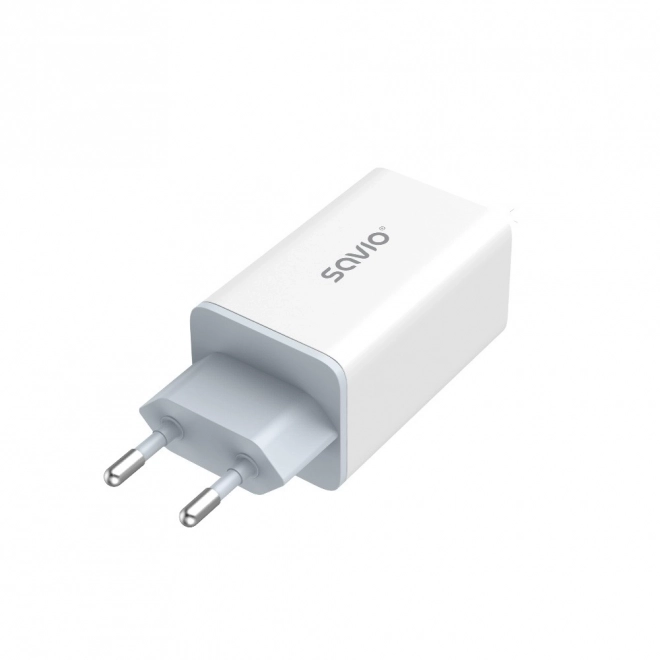 65W síťová nabíječka GaN LA-07 s kabelem USB-A-USB typu C, 1 m, bílá