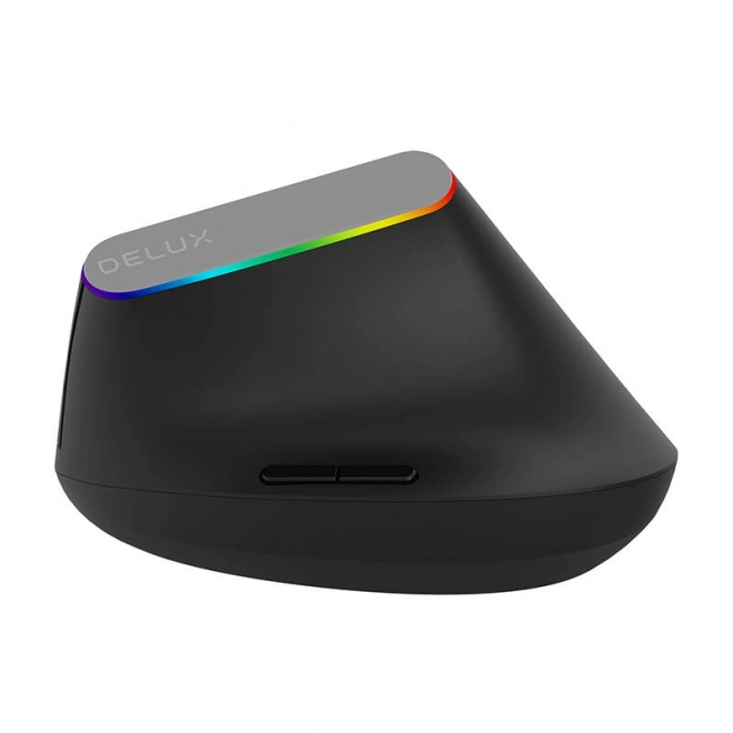 Bezdrátová vertikální myš Delux M618C 2,4G 1600DPI RGB (Černá)