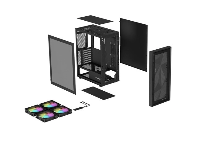 Genesis Diaxid 605 ARGB MIDI TOWER USB-C kryt Black