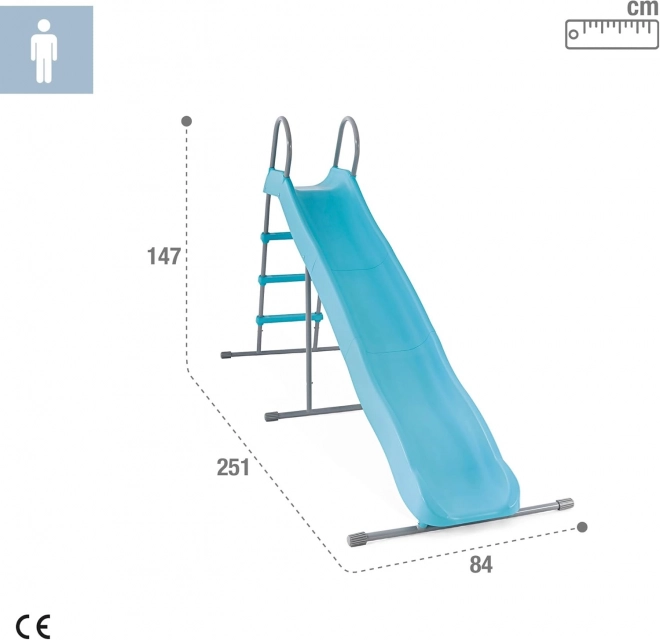 Dětská zahradní skluzavka 244 cm velká ocelová plastová