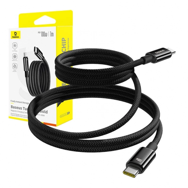 Baseus Tungsten Gold USB-C na USB-C kabel 100W 1m černý