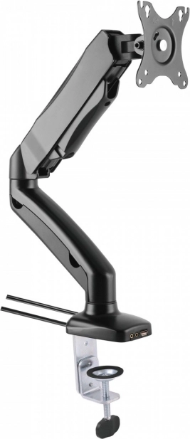 Stolní rameno pro LED/LCD 13–27" se zvedací plynovou pružinou, audio a USB