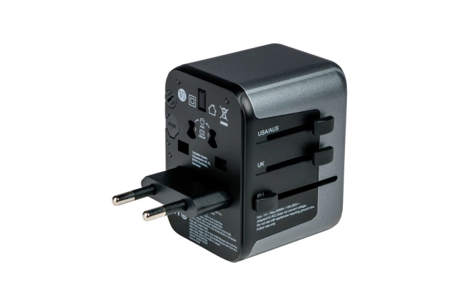 Cestovní adaptér UTA-03 49545 180 zemí, PD 30W nabíječka, QC 3.0 3x USB-C , 2x USB-A