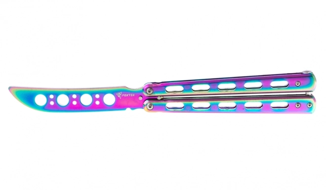 TRÉNINKOVÝ NŮŽ RAINBOW FADE BUTTERFLY 23,5 CM