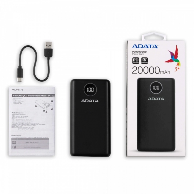 Powerbanka P20000QCD 20000mAh černá QC/PD