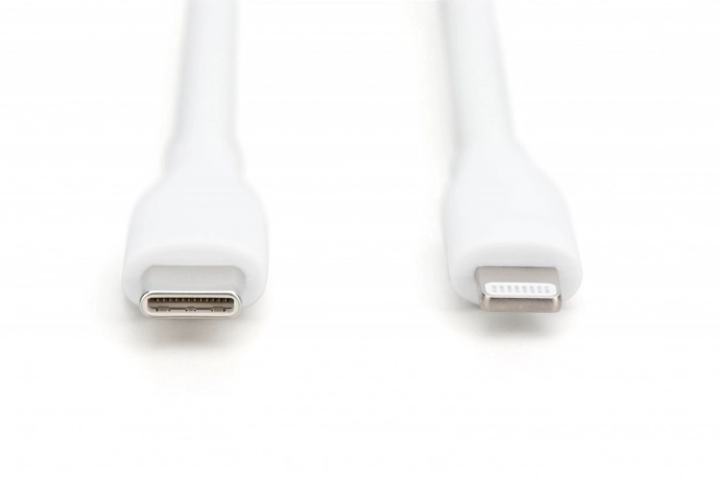 Silikonový napájecí kabel USB-C - Lightning, USB 2.0 60W, certifikovaný MFI, 2 m, bílý