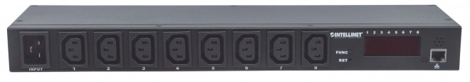 Napájecí lišta rack 19 1U 110V-250V/16A 8 zásuvek C13 spravovatelná IP