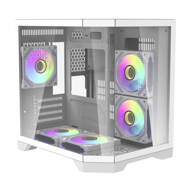 Počítačová skříň Darflash FT350 + 5 ventilátorů aRGB (bílá)