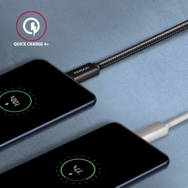 Kabel USB-C na USB-C 3m, Power Delivery 60W, ohebný opletený