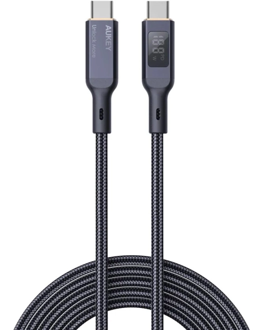 Kabel USB-C na USB-C Aukey CB-MCC102, 100W, 1,8 m (černý)