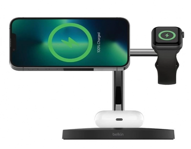 Bezdrátová nabíjecí kolébka BOOST CHARGE PRO 3 v 1 MagSafe černá