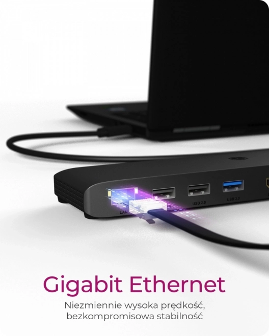 Mobilní dokovací stanice USB Type-C s trojitým výstupem videa