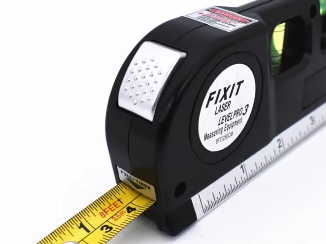 Laserová vodováha s metrem 2,5m a USB nabíjením