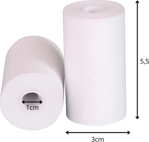 Samolepicí termopapír pro mini tiskárnu 55 mm, sada 5 rolí, rychlý tisk