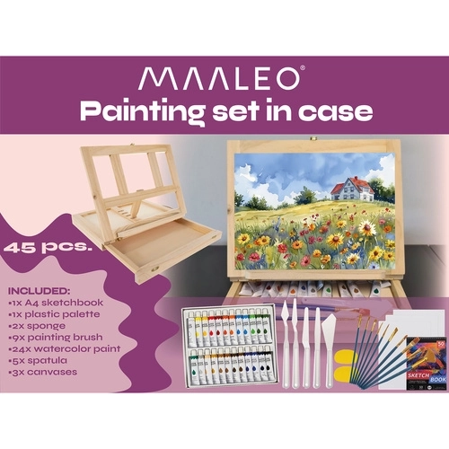 Umělecký malířský set s kufříkem a stojanem