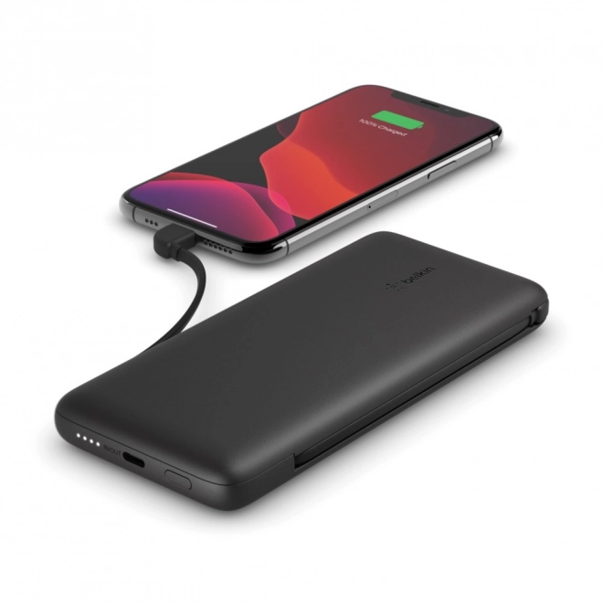 PowerBank 10 000mAh s kabely USB-C/LTG Černá