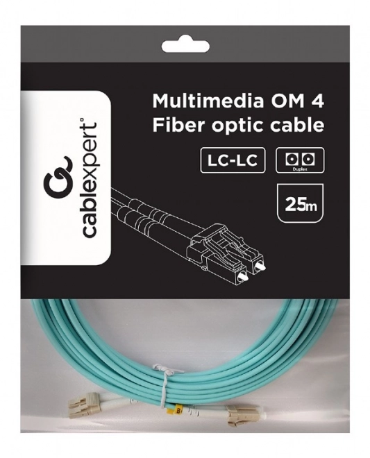 Duplexní multimódový optický kabel OM4 LC/LC 25m