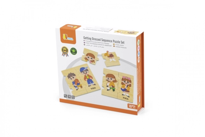 Dřevěné puzzle oblékání