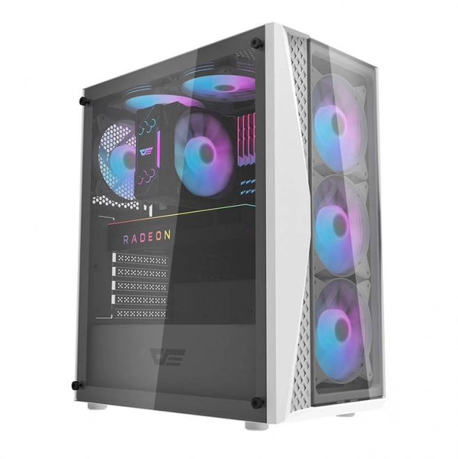 Počítačová skříň Darkflash DK352 Plus se 4 ventilátory (černobílá)