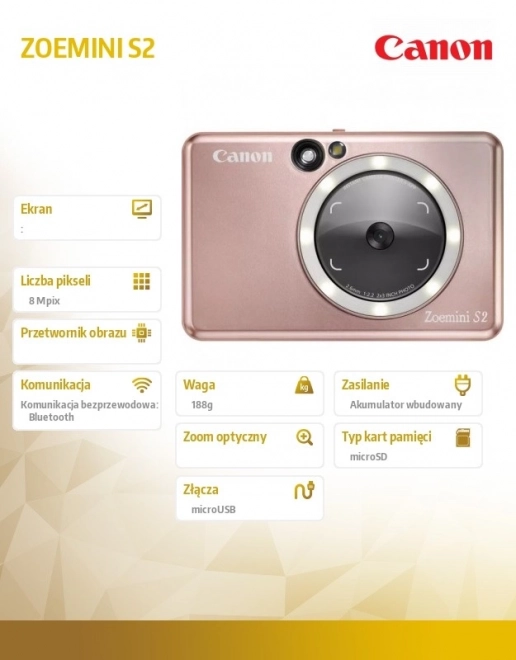 Canon Zoemini S2 instantní fotoaparát s tiskárnou