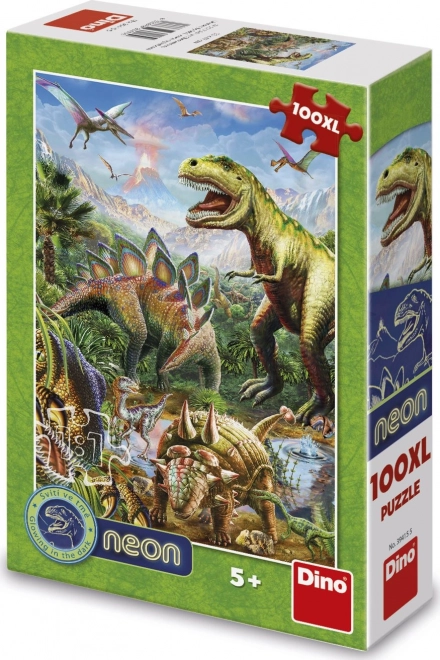 Svítící puzzle svět dinosaurů 100 XL dílků
