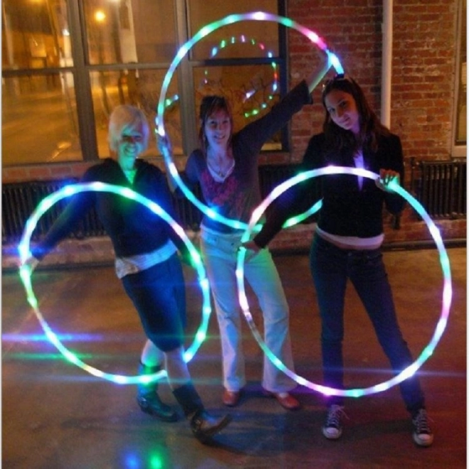 LED svítící hula hop, 90 cm